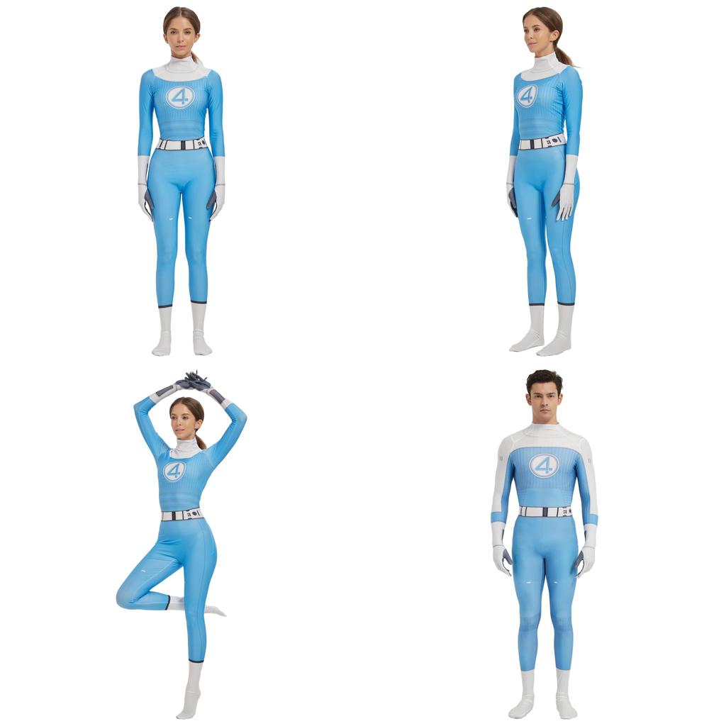 The Fantastic Four Cosplay Jumpsuit With Spandex For Game Anime Role Play