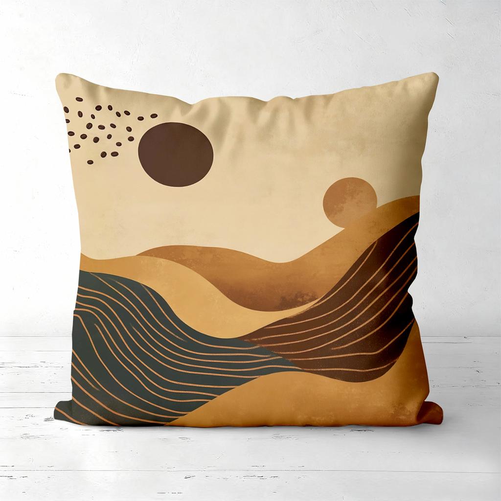 Boho Abstract Desert Sunset Throw Pillow Covers Pattern Cushion Cover Suitable for Sofa Bedroom Car Pillow Cover