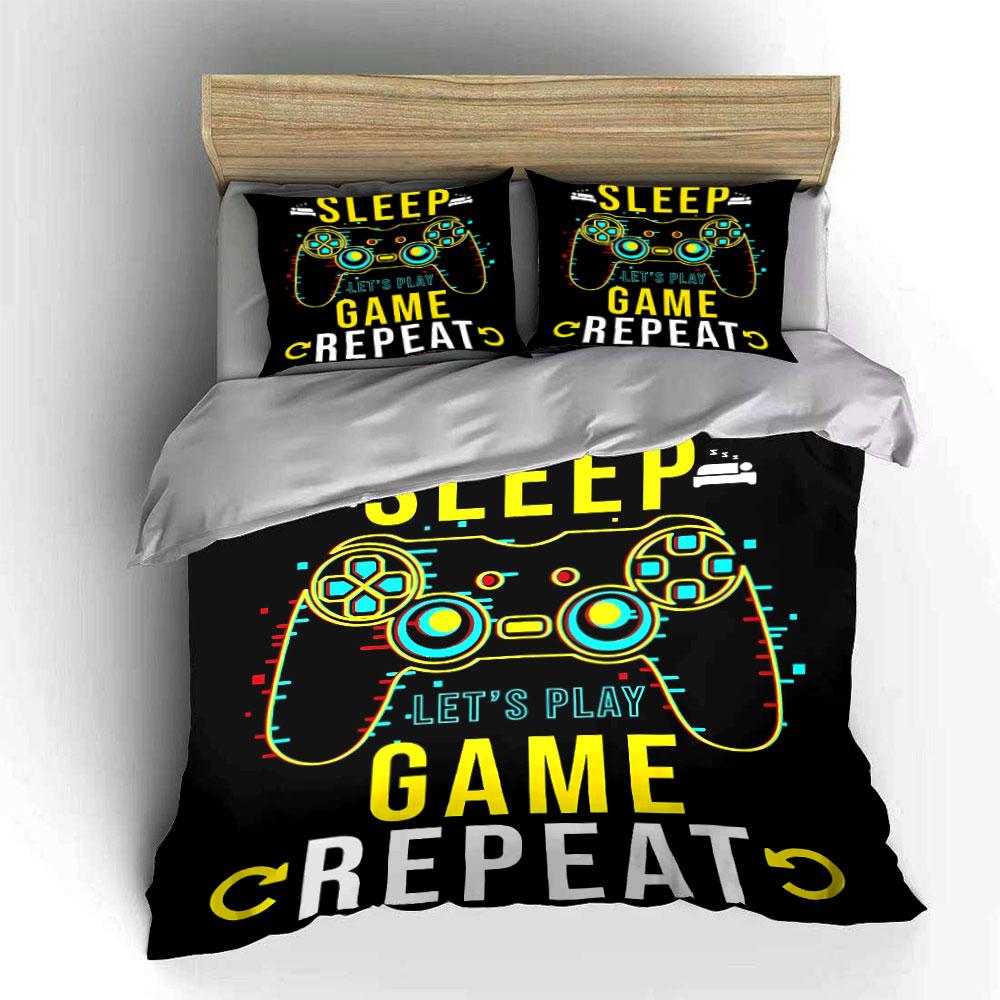 Game controller and text. Bedding sets Duvet cover sets Duvet covers Pillowcases(1*Duvet Cover 2*Pillowcases without duvet insert)