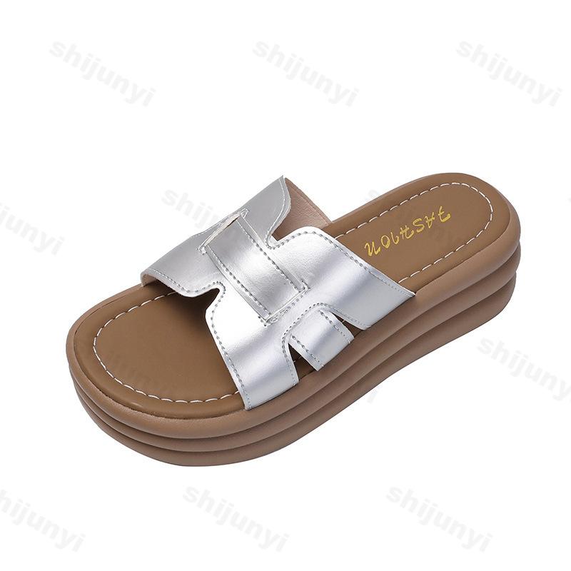 Mode Damen Hausschuhe 2025 Sommer Neue Plattform Rutschfest Outdoor Höhenvergrößernde Hausschuhe Outdoor Strandhausschuhe Luxus Modeschuhe