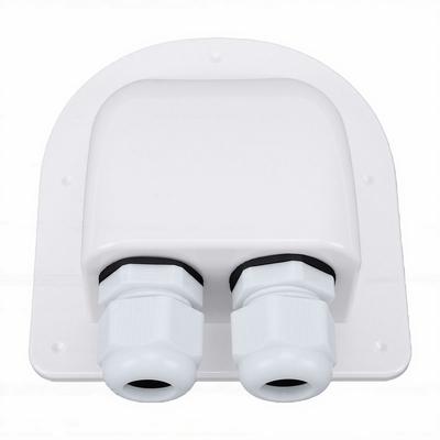 RV Solar Double Cable Entry Gland Box White ABS Solar Entry Housing for Boats Yacht Roofs
