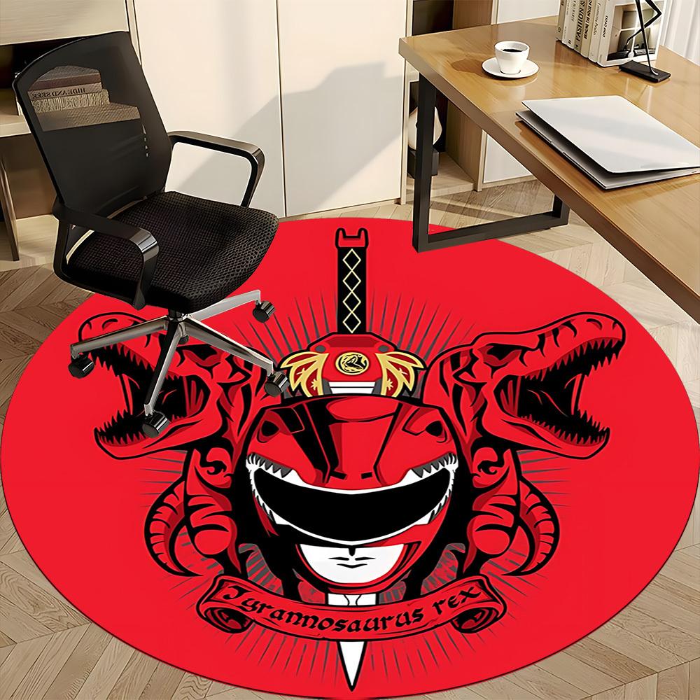 1PC Power Rangers Office Round Rug, Non-slip, Soft and Durable Office Rug for Interior Decoration, Perfect for Office yy250915088