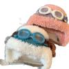 Autumn and winter velvet flying hat warm hat thickened cute glasses flying ear protector Lei Feng hat warm knitted hat