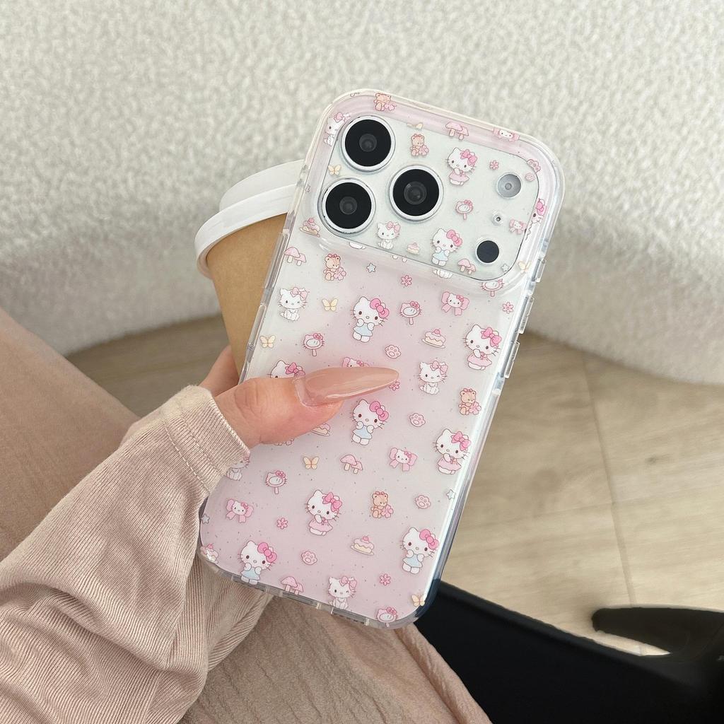 Korean Pink Heart Dessert Cat iPhone Case for 17/16 Pro Max/15/14