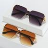 One-Piece Sunglasses, Square Trendy And Metal Glasses, Street Shooting, Large-Frame Integrated Sunglasses.