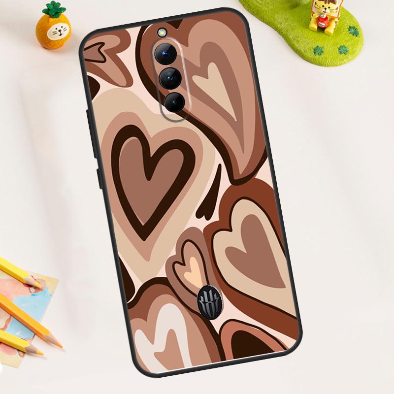 Purple Heart Swirl Aesthetic Case For ZTE Nubia RedMagic 11 9 8 10 Pro Plus 8S 9S 10S Pro 5G 5S 6 7 6S 7S Pro 11 Air Cover