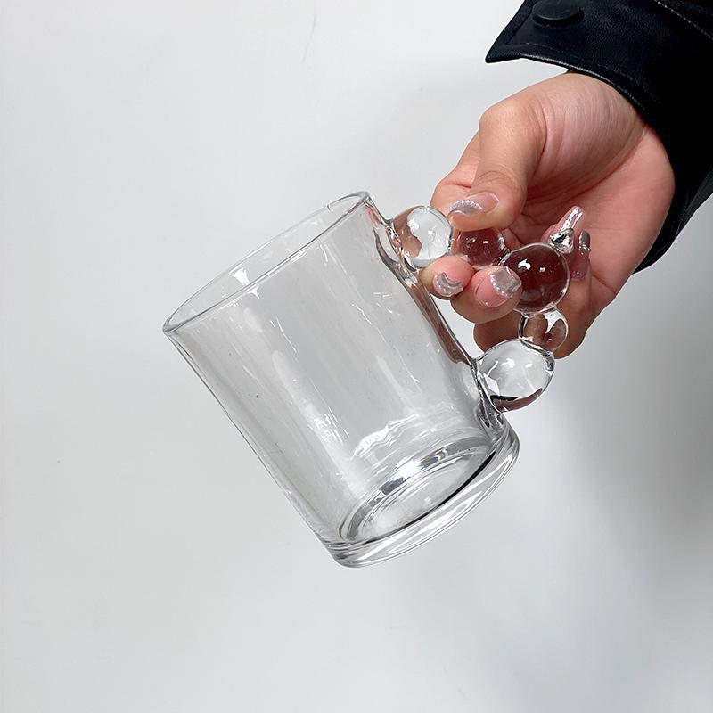 Clear Glass Mug With Handle Coffee Tea Water Daily Use Modern Minimalist Drinking Cup 350ml