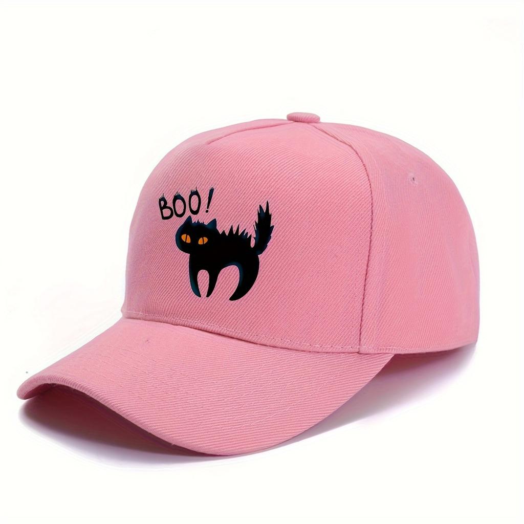 Cute Cat Print Baseball Cap Adjustable SunProtective Stylish Dad Hat for Outdoor Activities