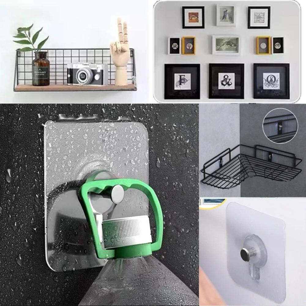 6 Stück Selbstklebender Haken Stark Klebende Nägel Haken Poster Nahtloser Wandaufkleber Haken Transparent Küche Badezimmer Schraubenhalter