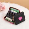 New Heart-shaped Zipper Wallet Multiple Card Slots Candy-Color Student ID Bank Card Holder Short Money Bag