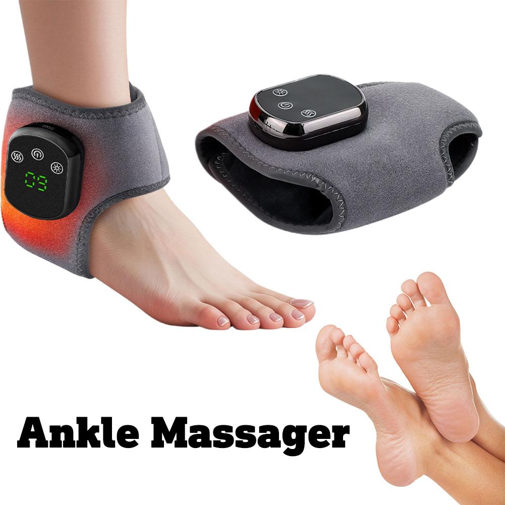 Electric Ankle Wrist Massager 3 Vibration Modes 5 Level Infrared Hot Compress Left Right Fit Relieve Muscle Fatigue