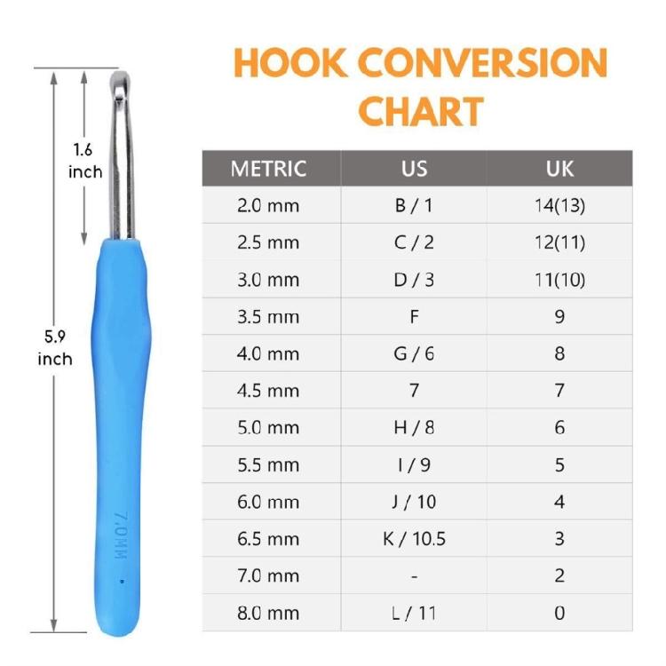Quality Crochet Hooks 37pcs Set with Ergonomic Silicone Handles Fine Finish