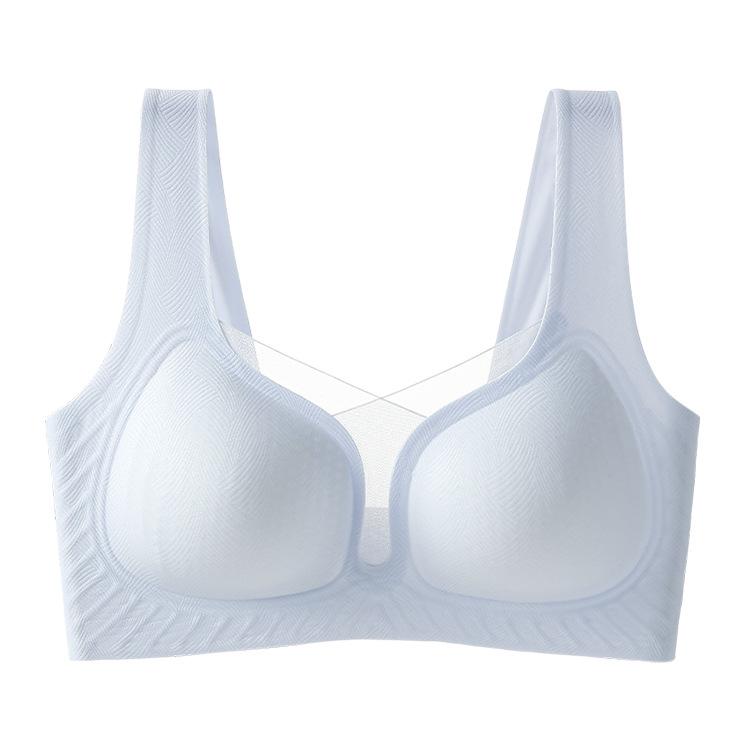 Thin soft support gathering anti-sagging no steel ring fixed cup no trace summer bra