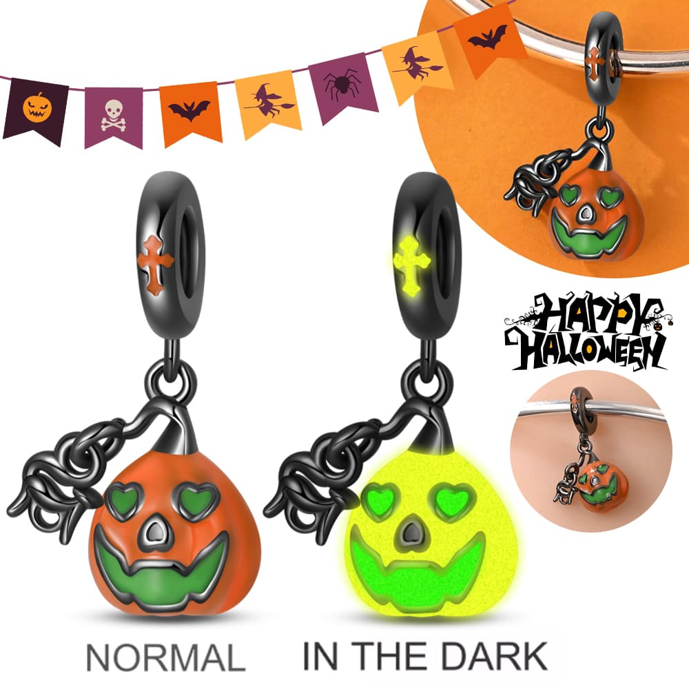 Halloween Party Copper Luminous Skeleton Coffin Pendant Beads Fit Charms Bracelet For Jewelry Making Women Gifts