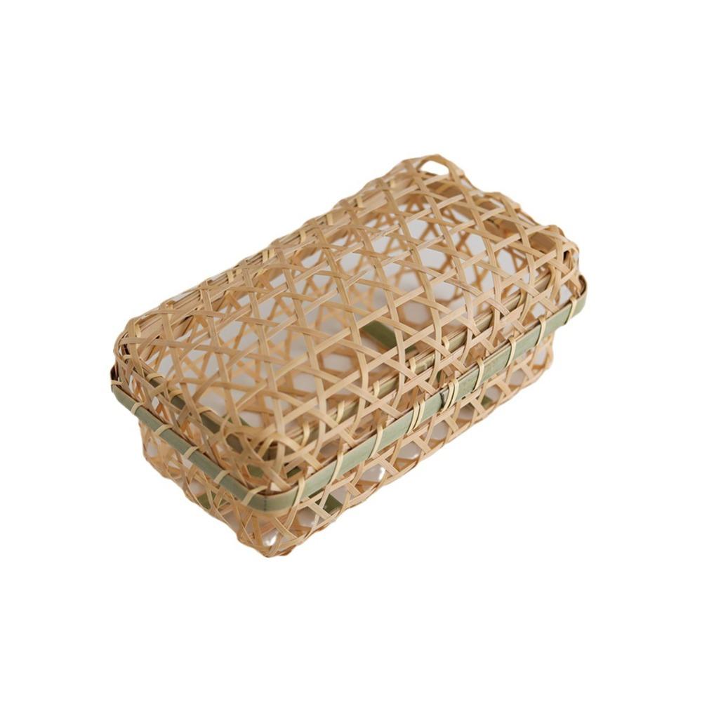

Natural Packaging Gift Box Bamboo Food Basket Storage Supplies Hand Gift Basket Dessert Bamboo Woven