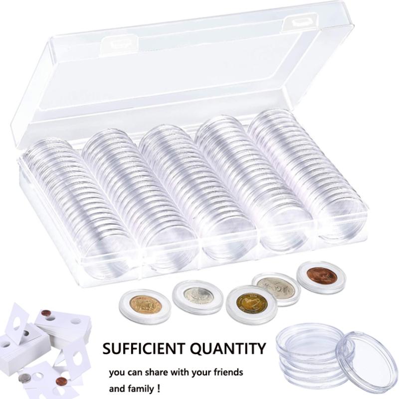 10/100p 21-46mm Transparent Plastic COINN Holder COINN Collecting Box Case for COINN Storage Capsules Protection Boxes Container