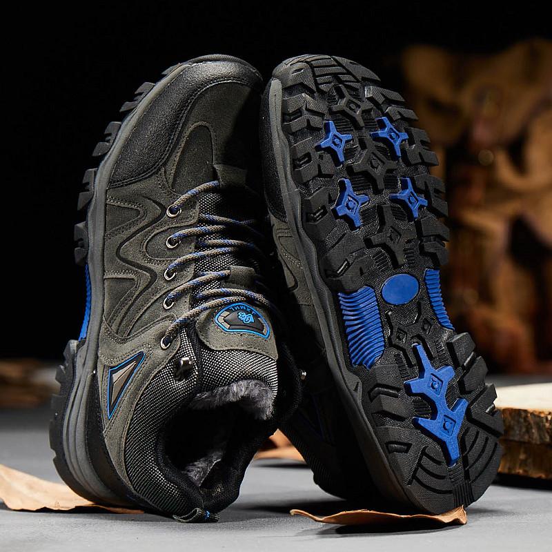 

Мужские зимние ботинки, походные ботинки, зеленые, мужские, повседневные, для скалолазания, спортивные ботинки, теплые, с мехом, большого размера EU: 45 серый