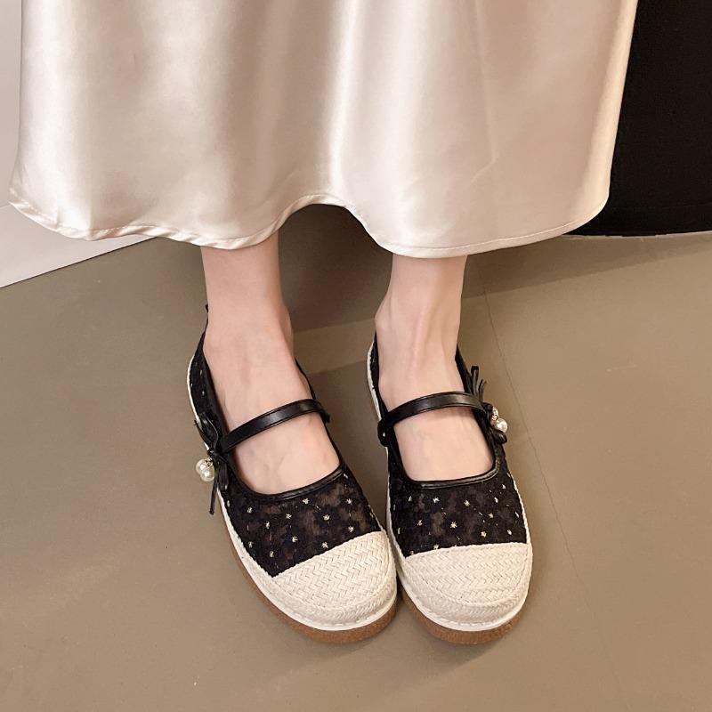 Women's Shoes Summer Breathable Mesh Shoes Fashion Shallow Mouth Single Shoes Women's Casual Flat-soled Shoe Comfort Canvas Shoe