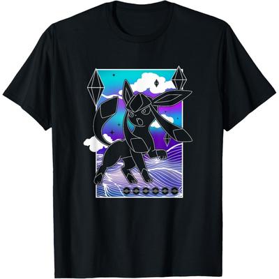Pokémon Glaceon Northern Lights Line Art Winter Portrait T-Shirt
