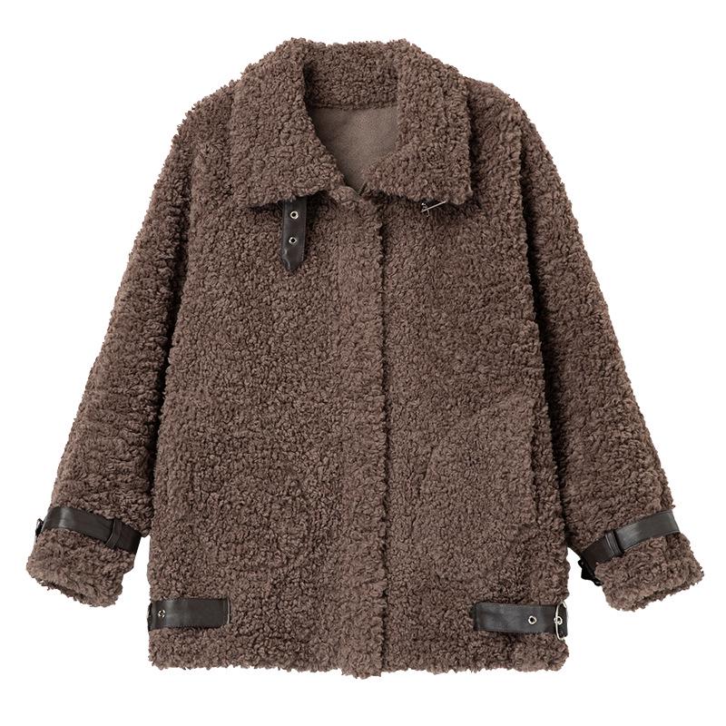 2024 Stylish Women's Shearling Coat - Versatile Lambswool Fleece Jacket for Autumn and Winter