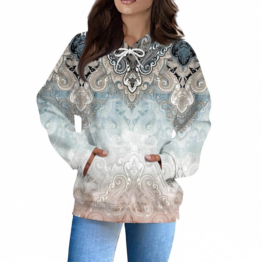 Women's Fashion Daily Casual Hoodie Long Sleeve Printed Top