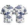 Men's Hawaiian Print Short Sleeve Button Down Shirt with Collar for Casual Summer Wear
