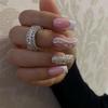 Silver Glitter French White Wearable Nail Art Stickers