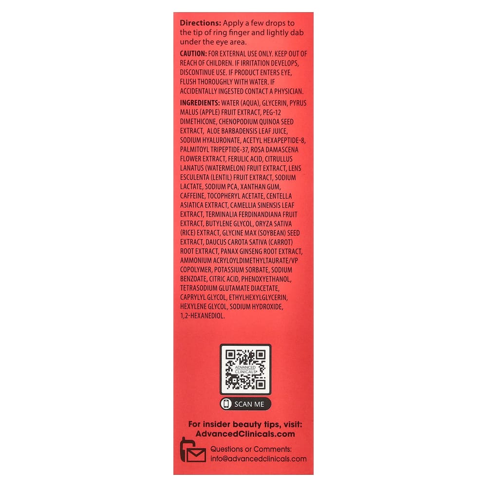 Advanced Clinicals Dark Circle Serum, Fragrance-Free, 52ml (1.75fl oz)