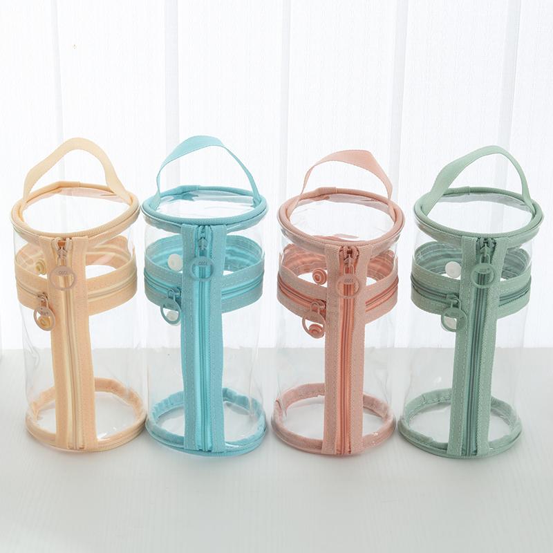 Transparent Mesh Pencil Holder Pen Case Handbag Large Capacity for School Office Stationery