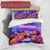 3pcs Duvet Cover Set (1*Duvet Cover + 2*Pillowcase, Without Core), Custom Name KPop Hunters Pattern Bedding Set, Home Bedroom Decor Gift