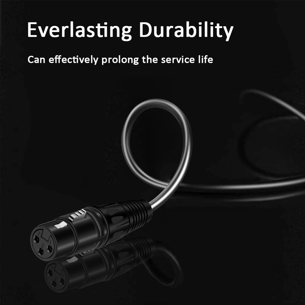 DREMAKE XLR to 6.35mm Microphone Cable 3FT XLR 3-Pin to 1/4 Inch Mono TS Male to Female Unbalanced Audio Cord for Microphone Mixer Guitar Amplifier