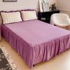 new solid color double-sided milk fleece bed skirt single piece no pillowcase winter flower household bed skirt