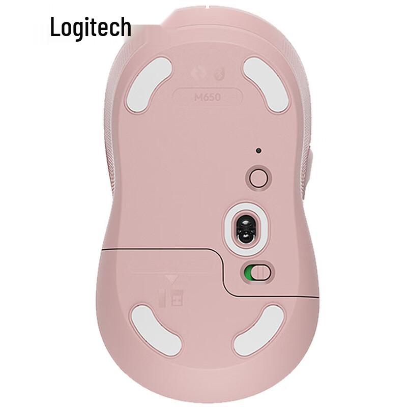 Logitech M650M Wireless Bluetooth Silent Mouse - Pink for Medium-Small Hands