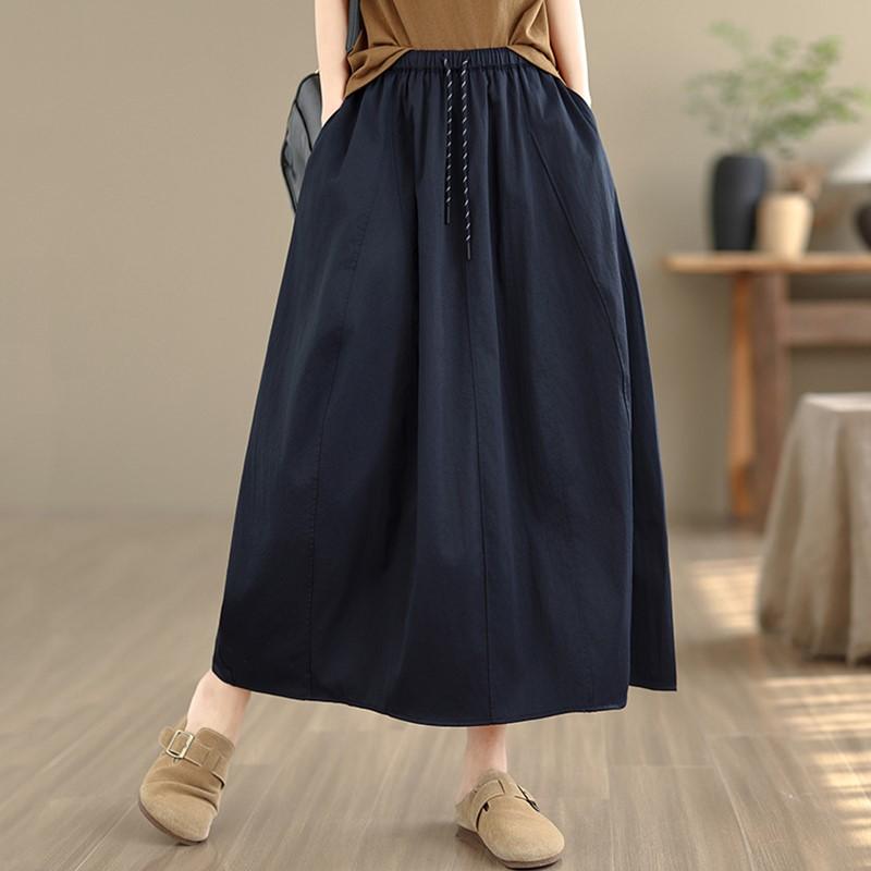 plus size High waist vintage summer casual loose long for woman skirts womens skirt