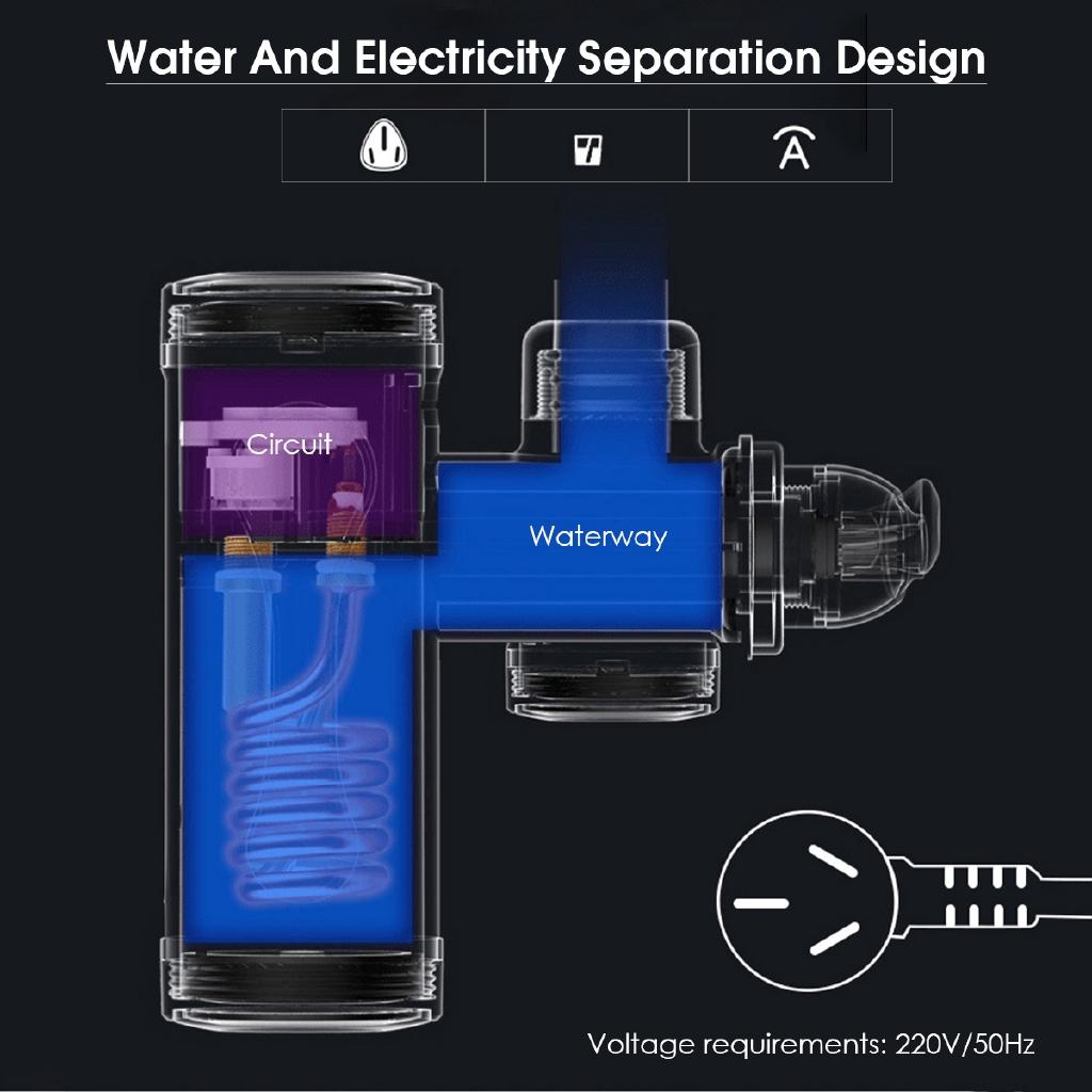 220V 50Hz Kitchen Electric Hot Faucet Water Heater Cold Heating Faucet Tankless Digital Instantaneous Water Heater Water Tap