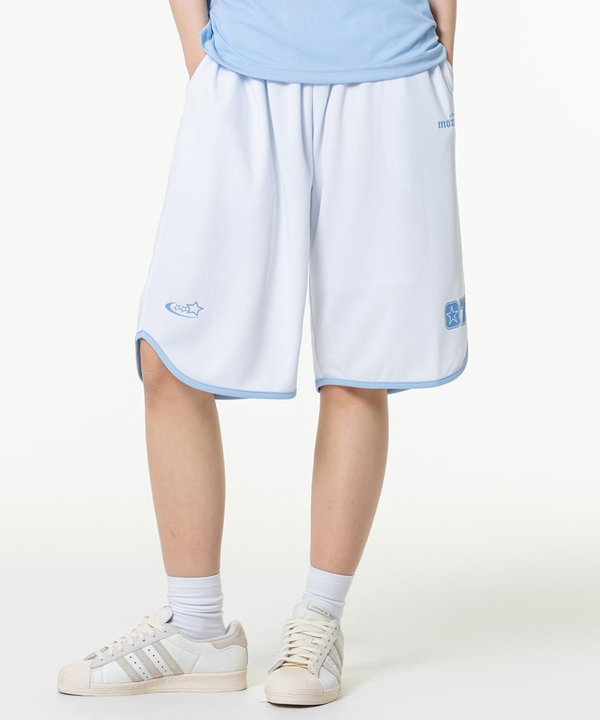MOZMOZ Pastel Air Mesh Jersey Shorts Blue