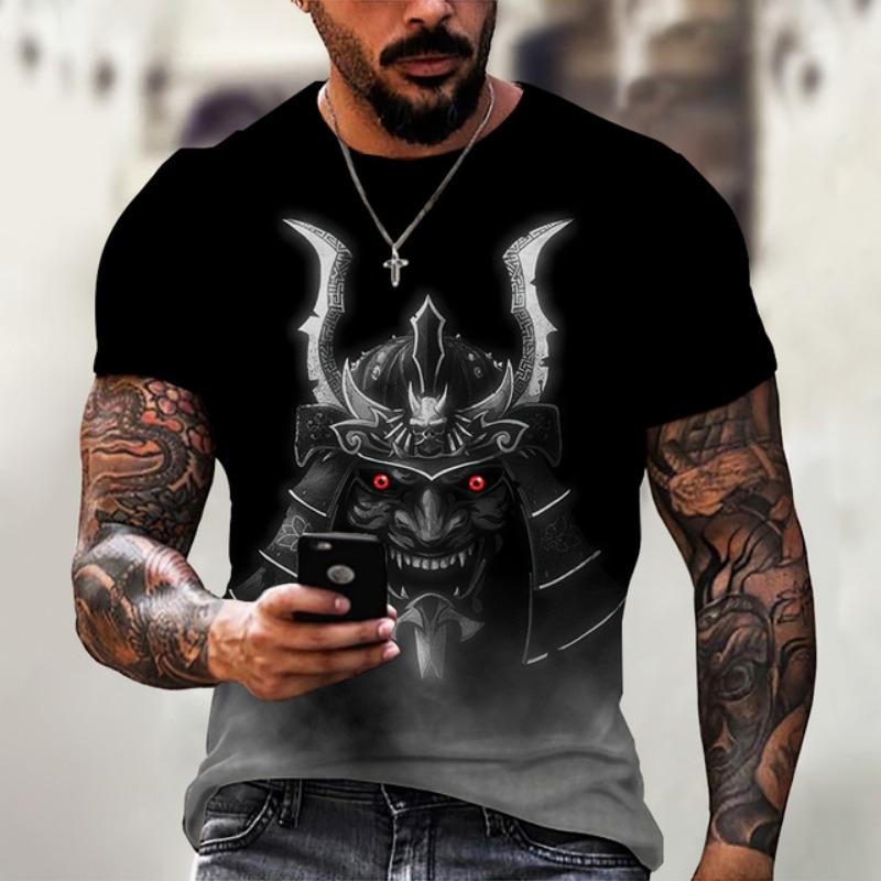 Summer Fashion Cool Japanese Samurai Men T-shirts 3D Printed Casual Trend Personality O-Neck Tees Hip Hop Harajuku Streetwear