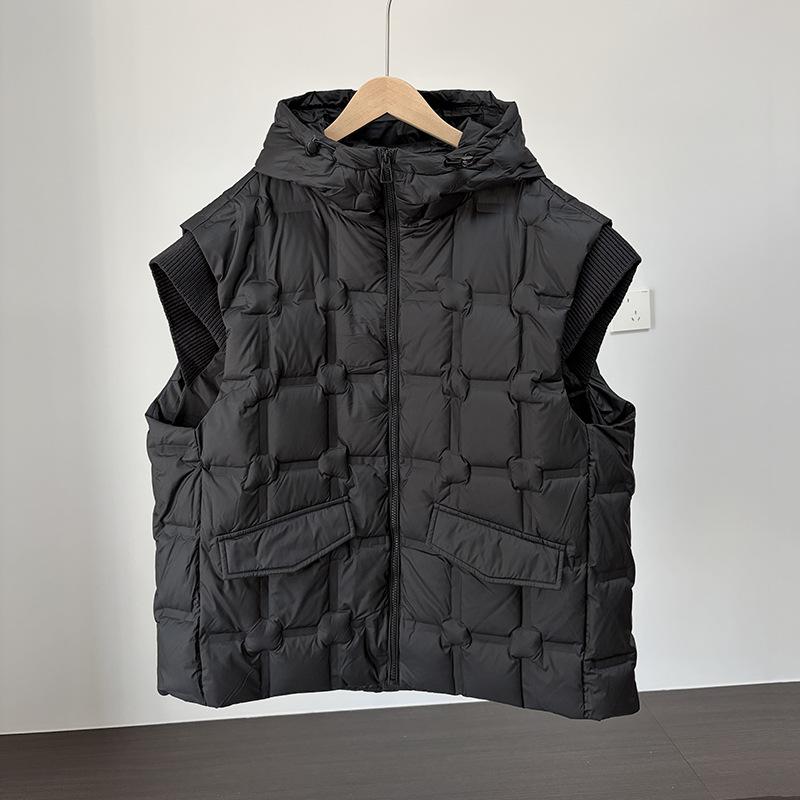 Autumn and winter new down jacket vest vest women's short loose casual large size wide version sleeveless jacket jacket