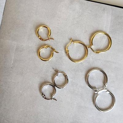 (1 par) S925 Silver Segmentring Örhängen P0907W