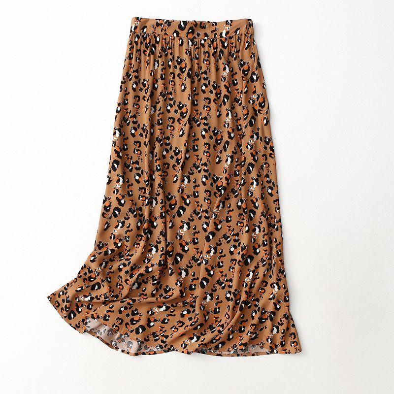 

Export Export French Style Retro Print Skirt Women s High Waist Slim Looking Mid Length Long Length Pendant Floral Skirt A- Line Skirt Maroon Print Eurocode -40