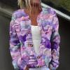Women's Fashion Christmas Printed Long Sleeve Knitted Cardigan Button Down Jacket