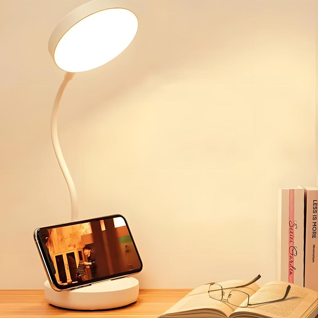 LED Desk Lamp Portable Table Light USB Charging 3 Brightness Eye Protection Touch Control Adjustable Gooseneck for Bedroom