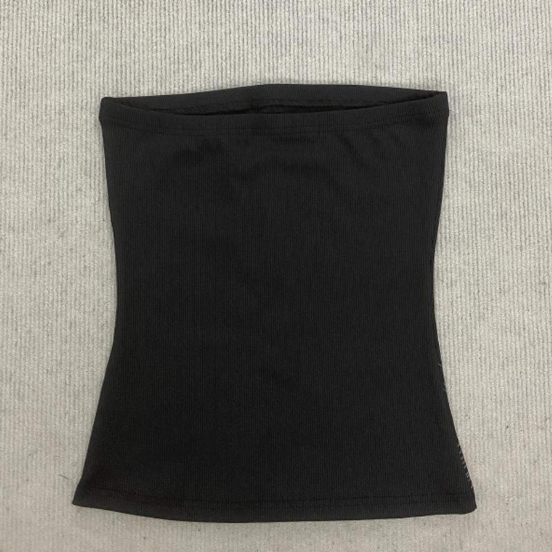 European and American summer retro dark sleeveless tight strapless vest for women