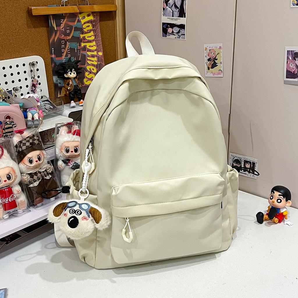 Schoolbag new college student schoolbag female Korean version ins large capacity simple solid color backpack junior high school backpack