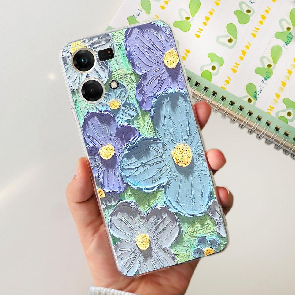 For Oppo Reno7 4G Case CPH2363 Oppo Reno7 Lite 7Z Lovely Painted Cover Soft TPU Phone Case For Oppo Reno 7 5G 7Pro Back Cover