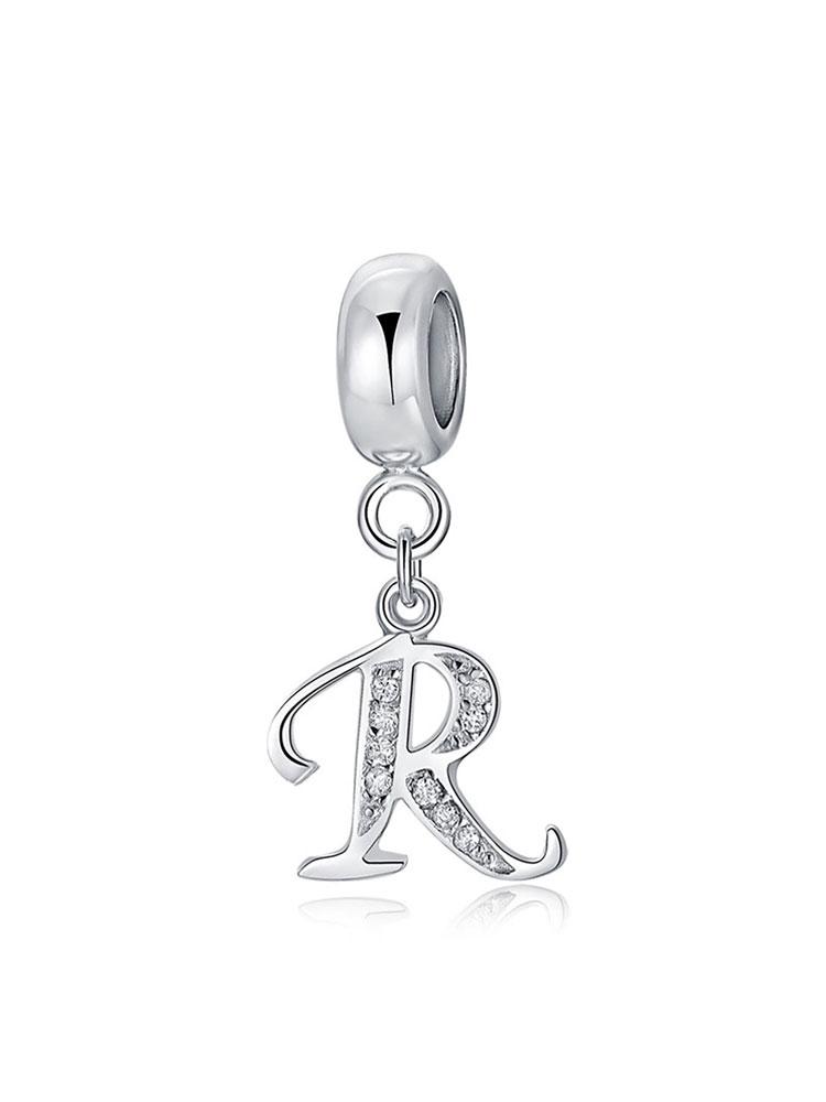 Copper Fashionable 26 Letters Of Charm Bead For Women Fit Bracelets Diy Making Anniversary Gift Fine Ladies Jewelry