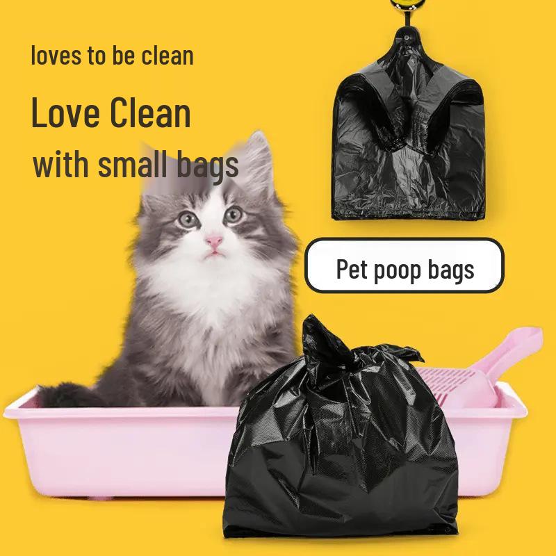 Mini Black Desktop Trash Bags: Disposable Pet Waste & Household Plastic Bags