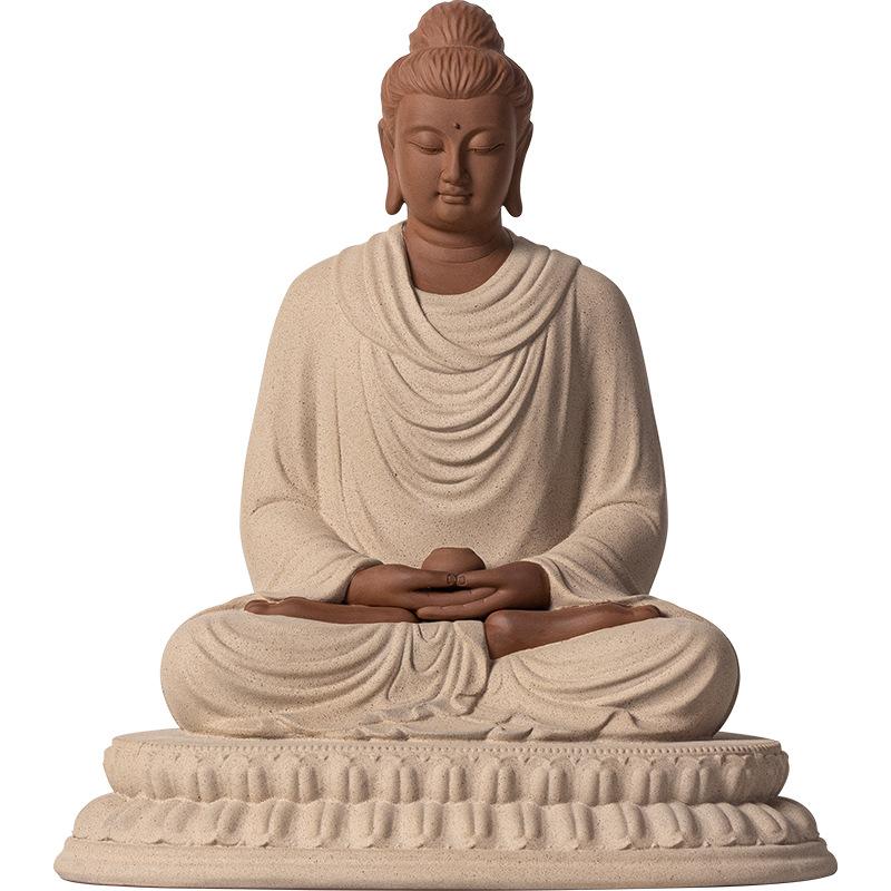 Feng shui Chinese-style Buddha statue, Sakyamuni Buddha statue, Zen Great Sun Buddha home living room entrance hall decoration a