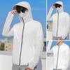 Herren Sommer Sonnenschutzmantel Mit Kapuze Dünn Atmungsaktiv Tasche UV-Schutz Einfarbig Langarm Sonnenschutzkleidung Radsportbekleidung