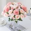 Artificial Flowers  6 Heads Roses Chrysanthemum Silk Bouquet Wedding Archway Fesrival Home Decoratio Photography Props Home Vase